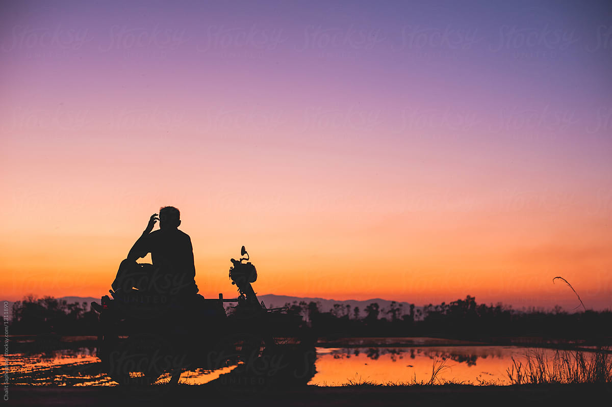 Old Man On Motorcycle
