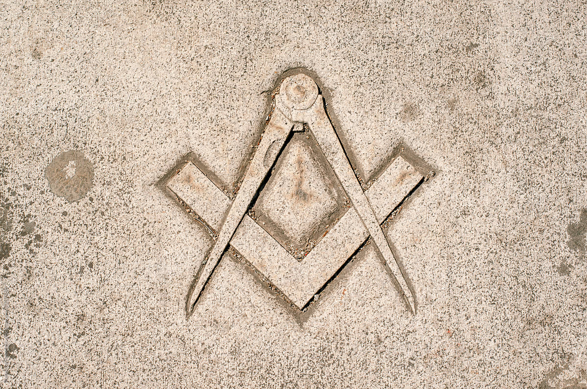 Freemason symbol in stone
