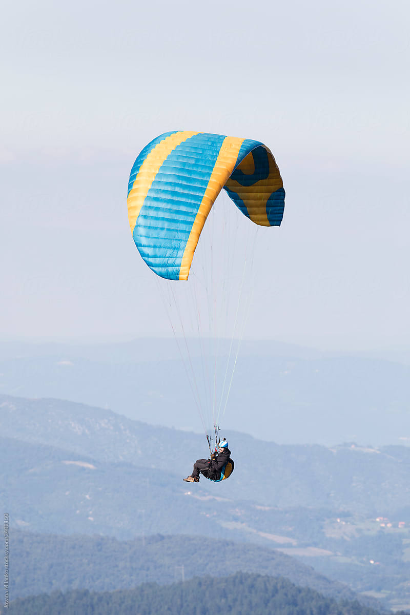 Paragliding over the mountains