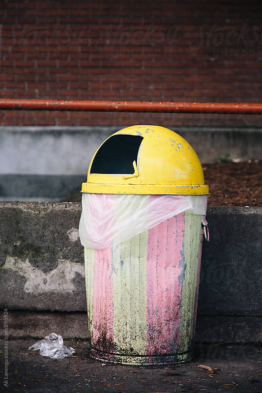 Pastel trash can