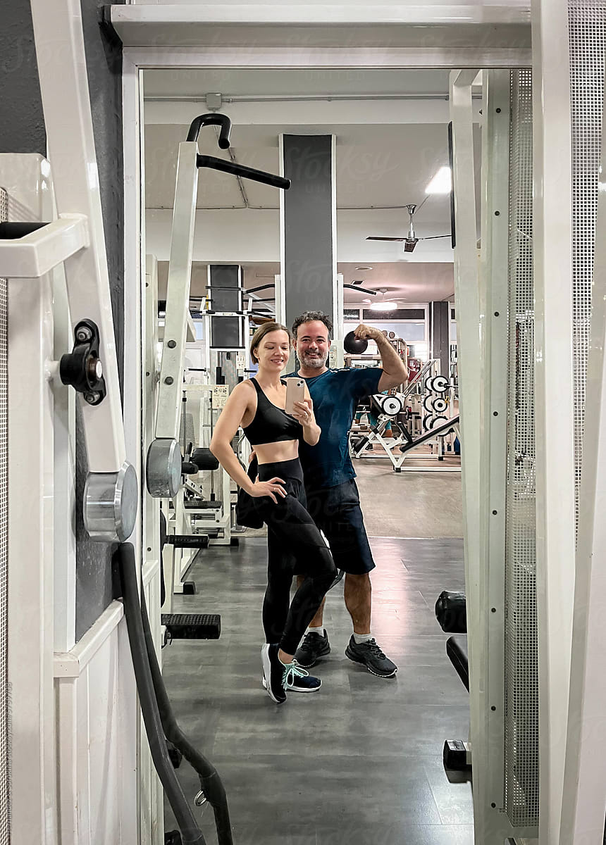 Couple Mirror Selfie In The Gym