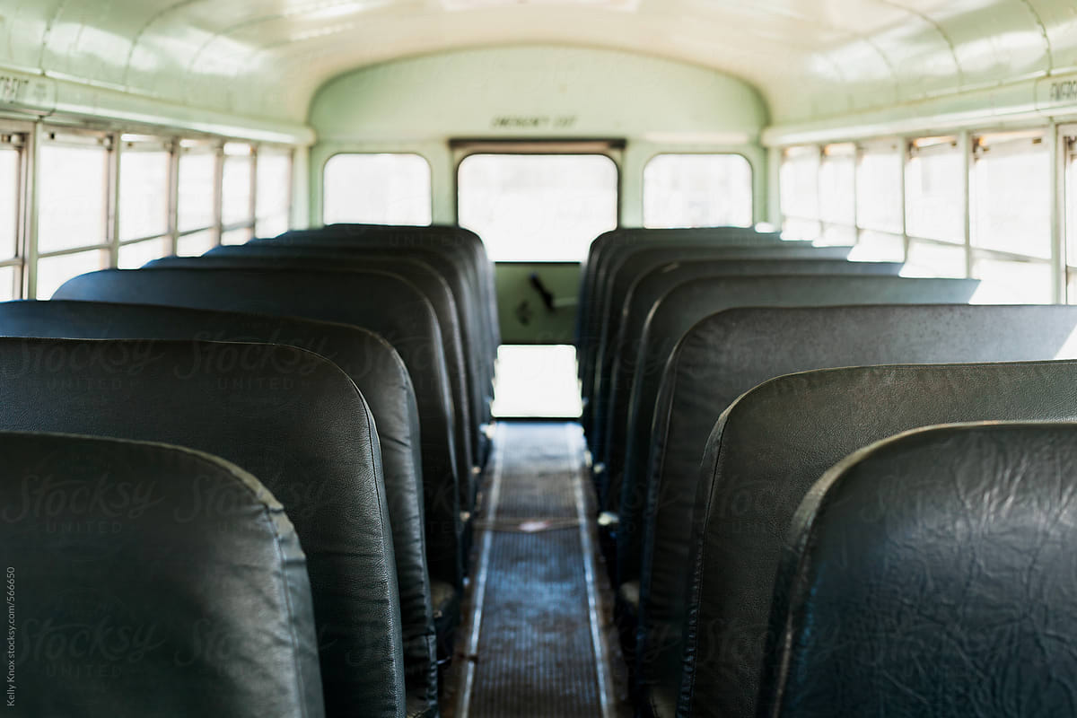 interior of an empty school bus