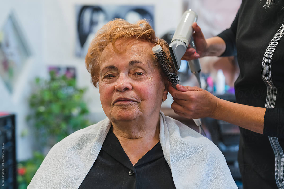 Elderly Woman at the Beauty Salon