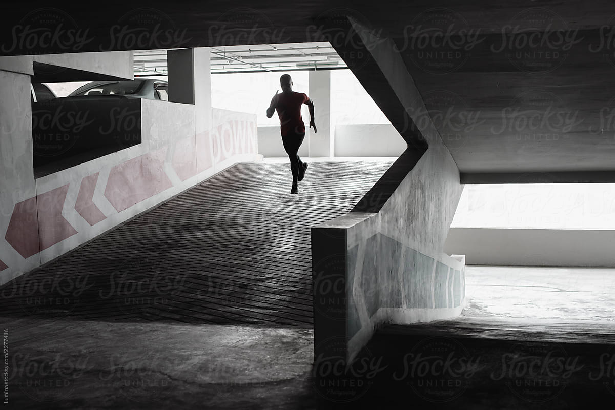 Sportsman Running at Public Garage