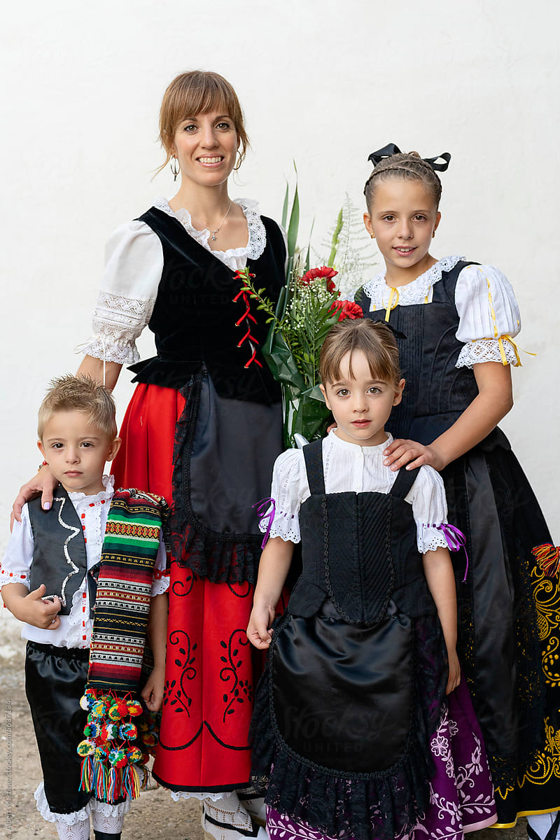 Happy family with traditional dress