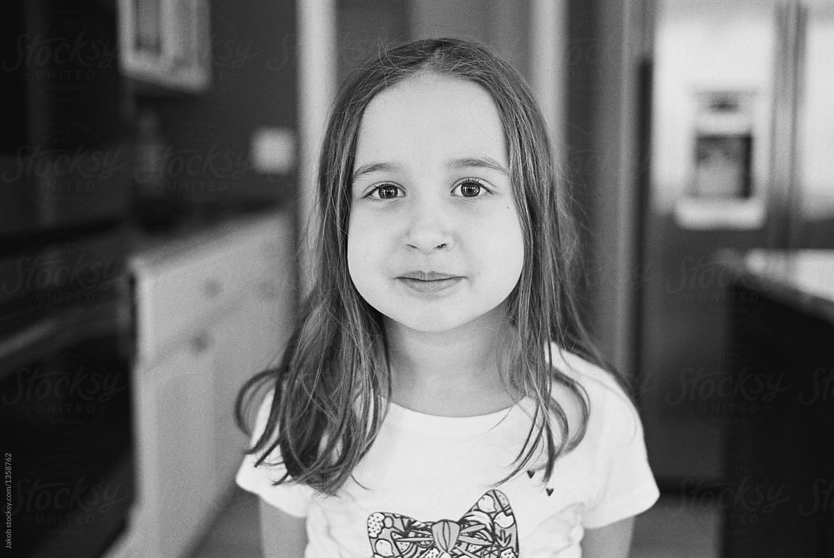 Black And White Portrait Of A Beautiful Young Girl Del Colaborador De Stocksy Jakob