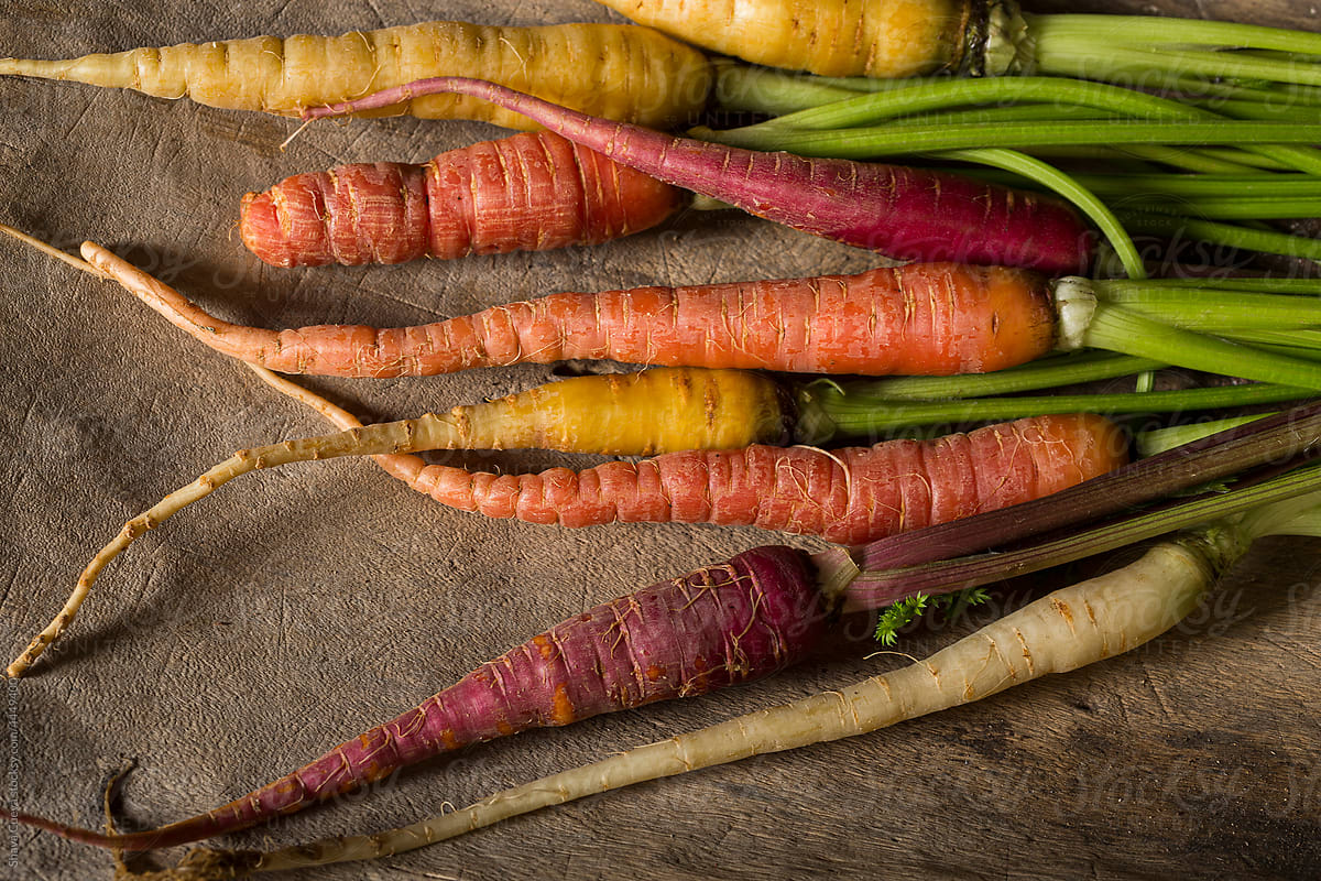 Colorful organic carrots