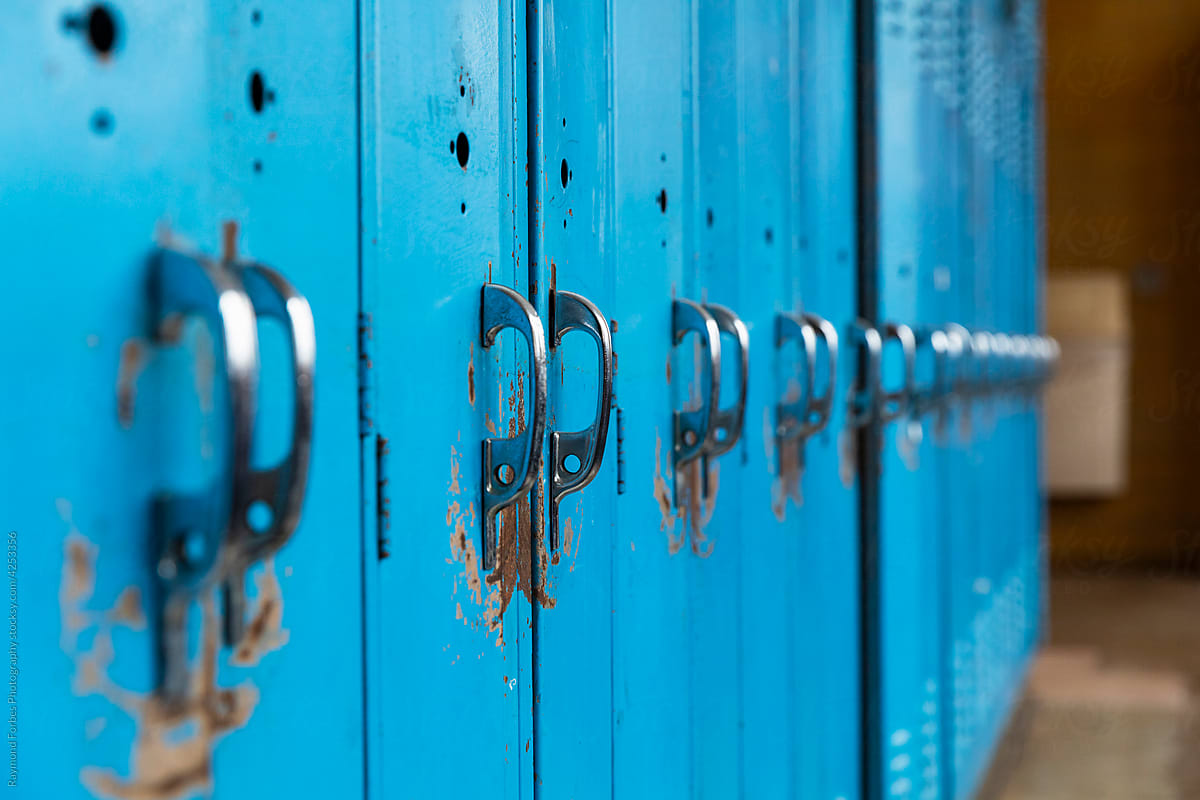School Interior with blue Locker