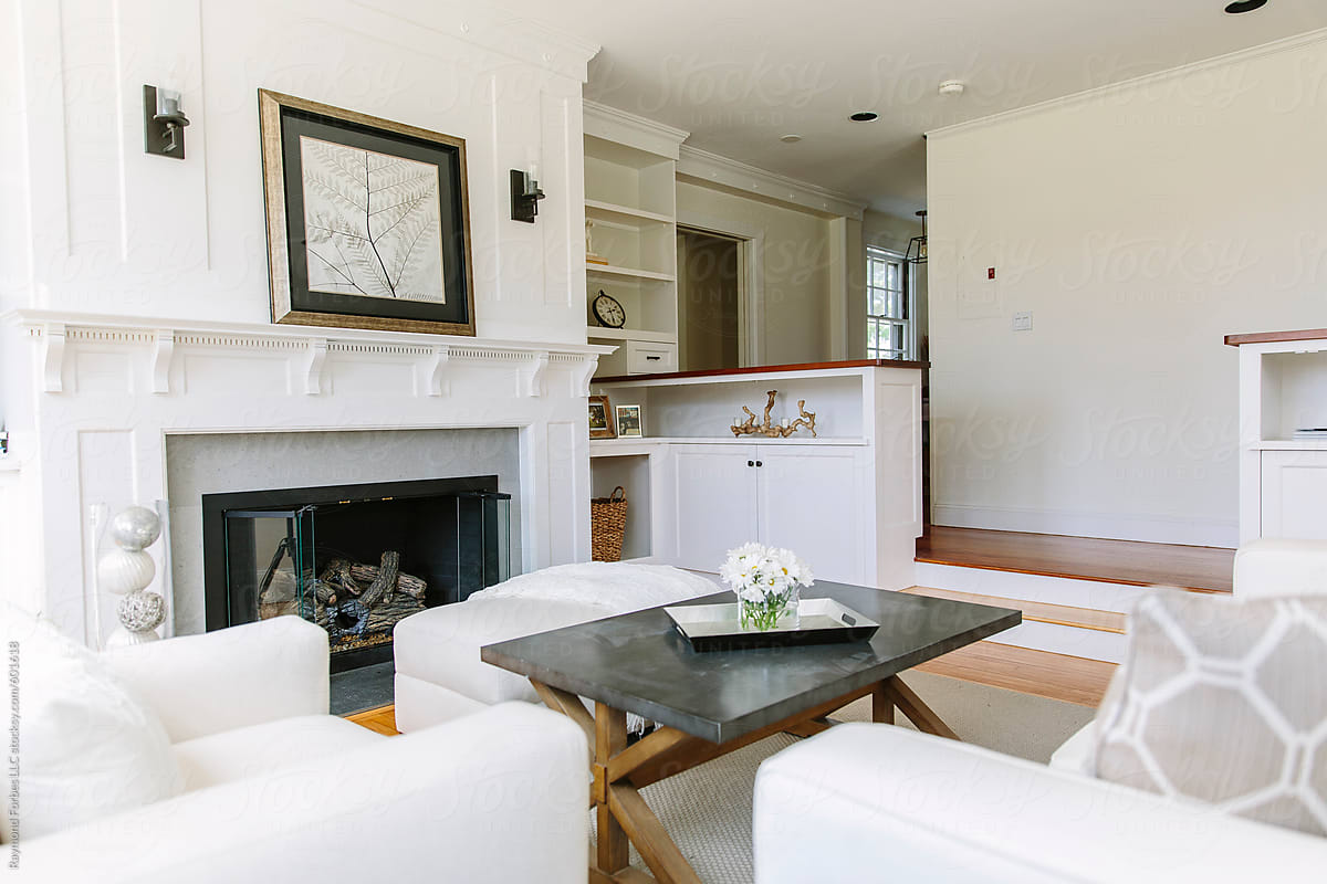 Elegant Living Room in white contemporary home