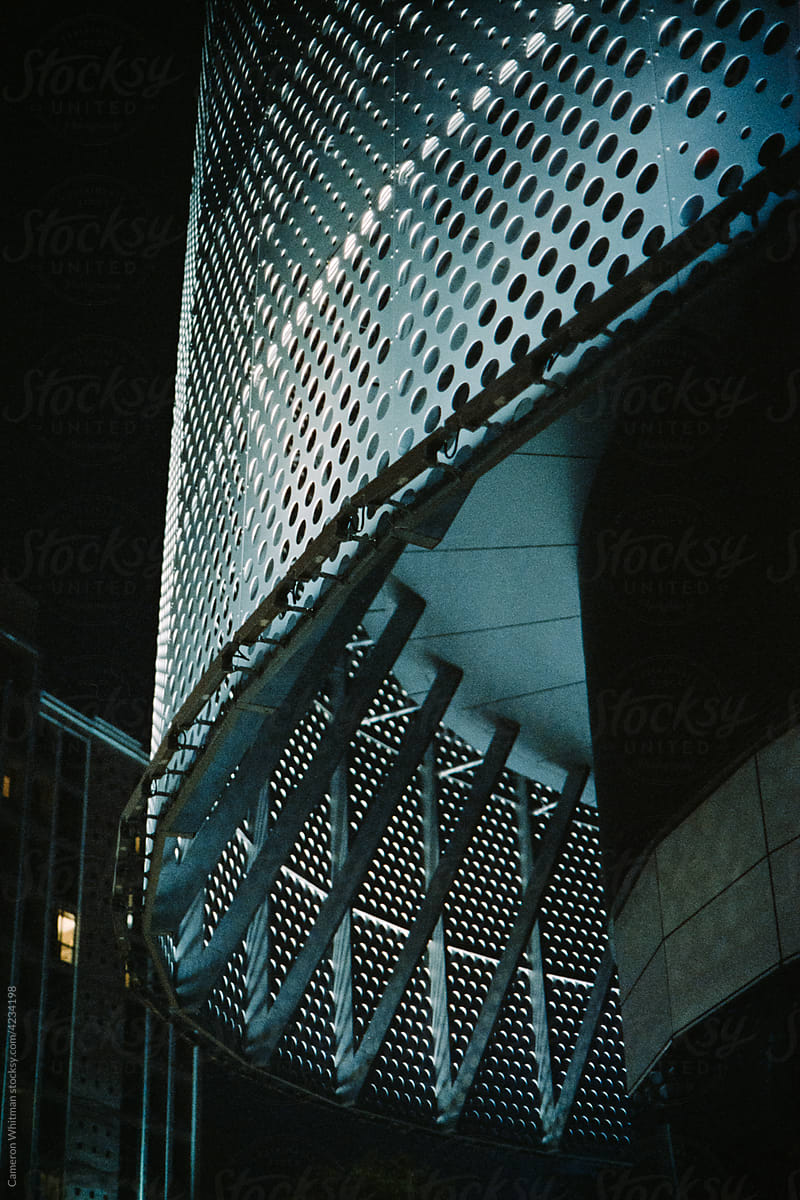 Curving perforated architectural detail