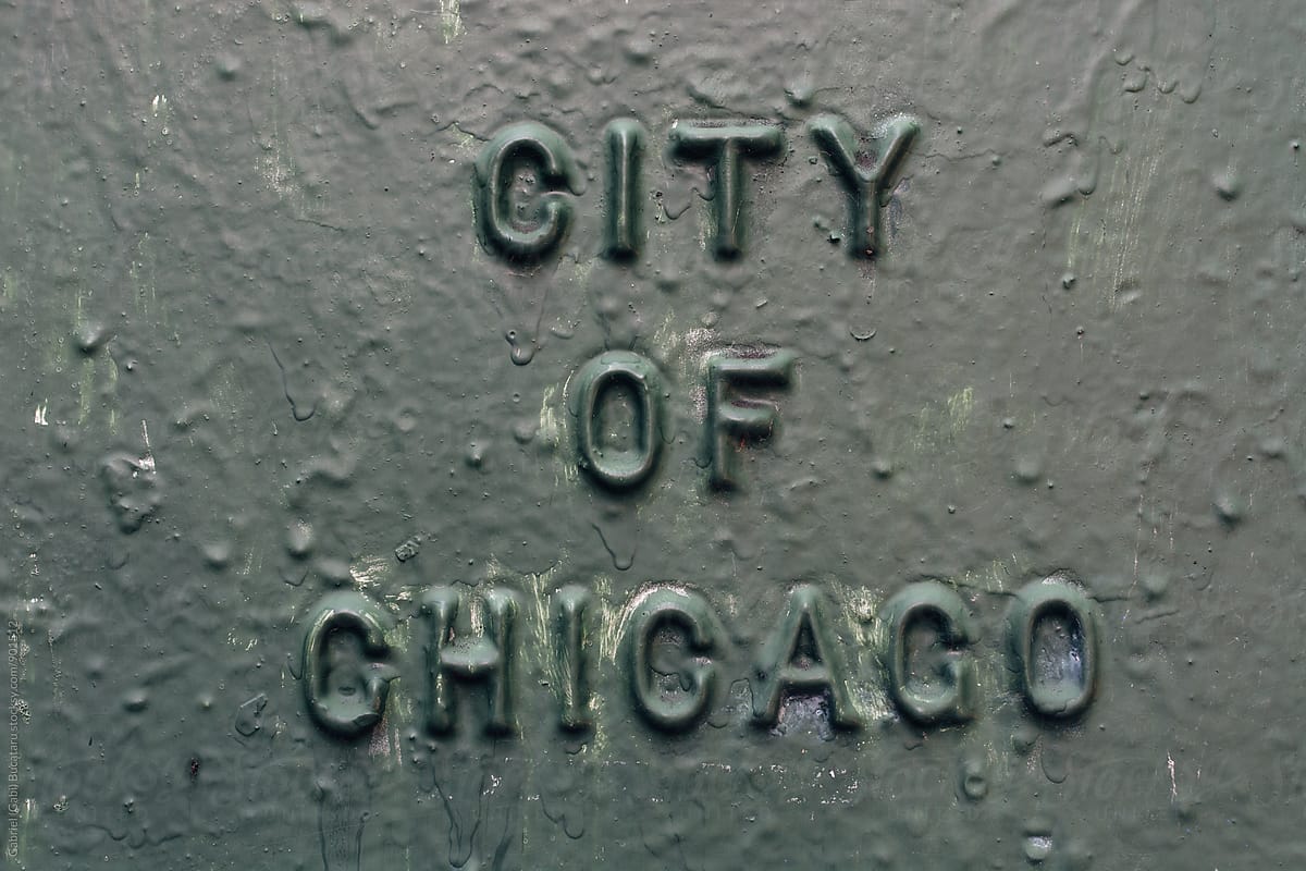 City of Chicago written on a metallic cover