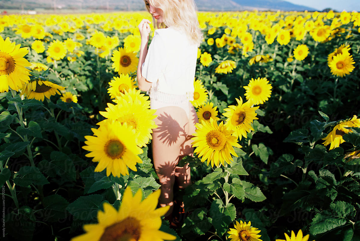 Sunflowers Field with Joy and happiness