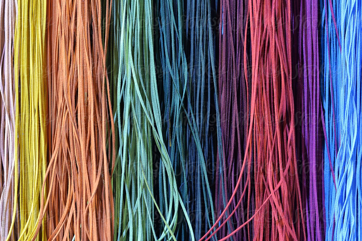 Colourful leather threads