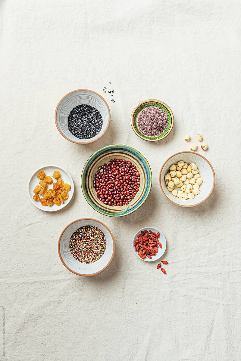 Spread of healthy beans and grains