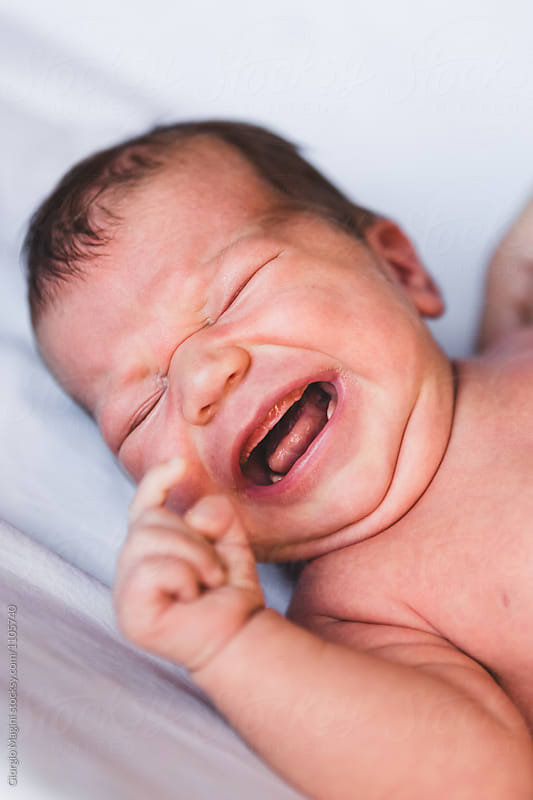 Unhappy Newborn Baby Crying