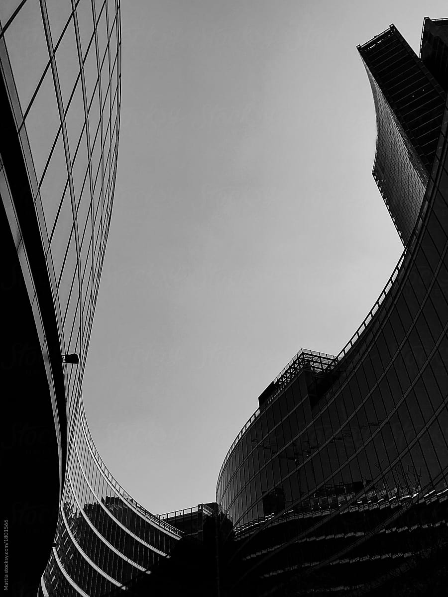 Abstarct Architecture Wave Building in Balck and White