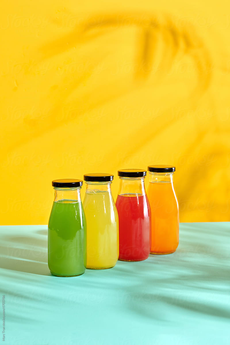 Various Freshly Squeezed Vegetable Juices for Detox Diet