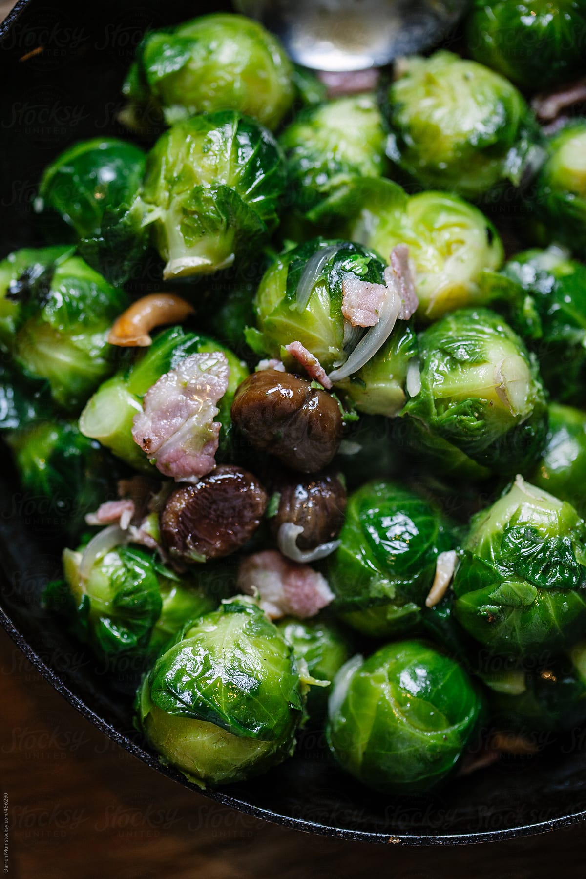 Cooking sprouts.