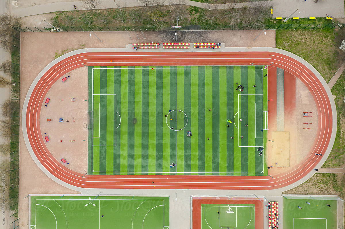 view from above sports grounds
