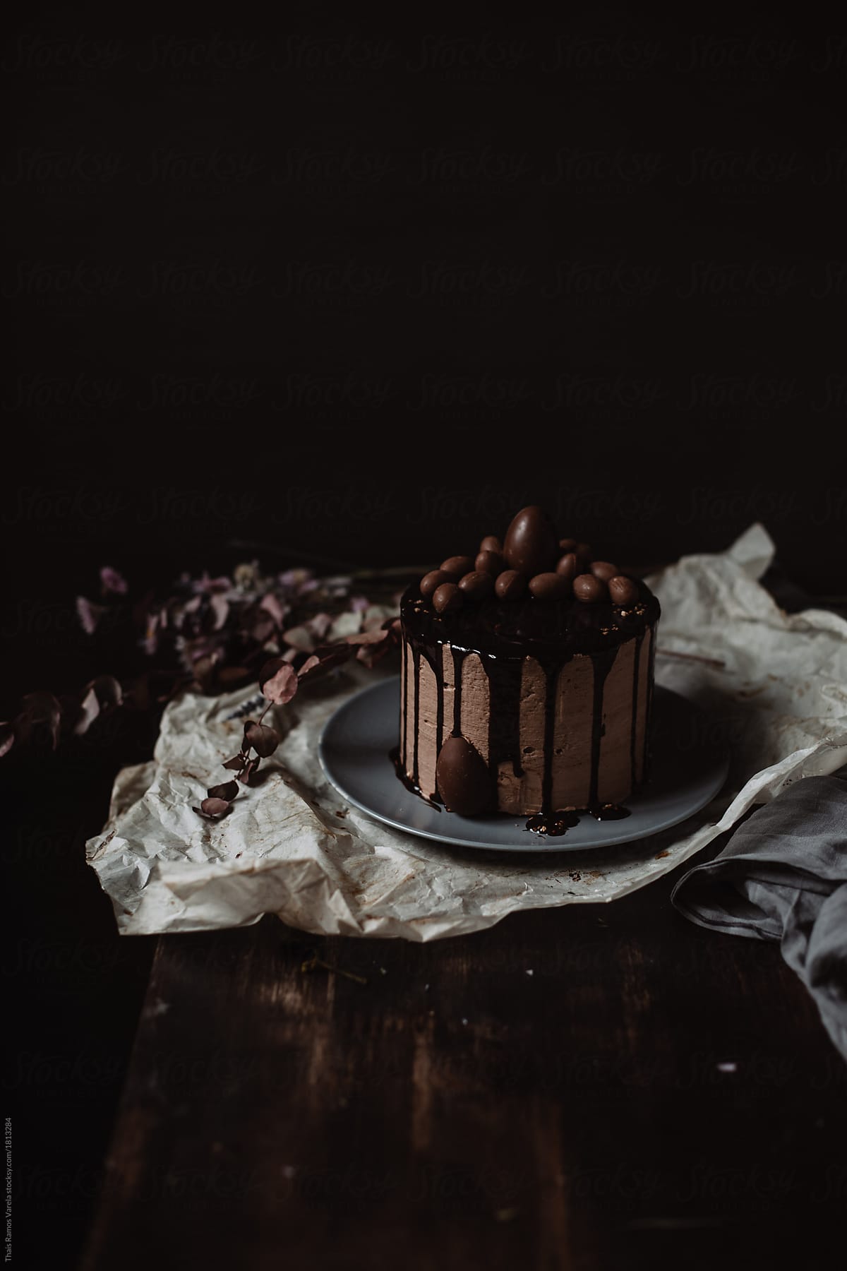 easter dark chocolate egg cake