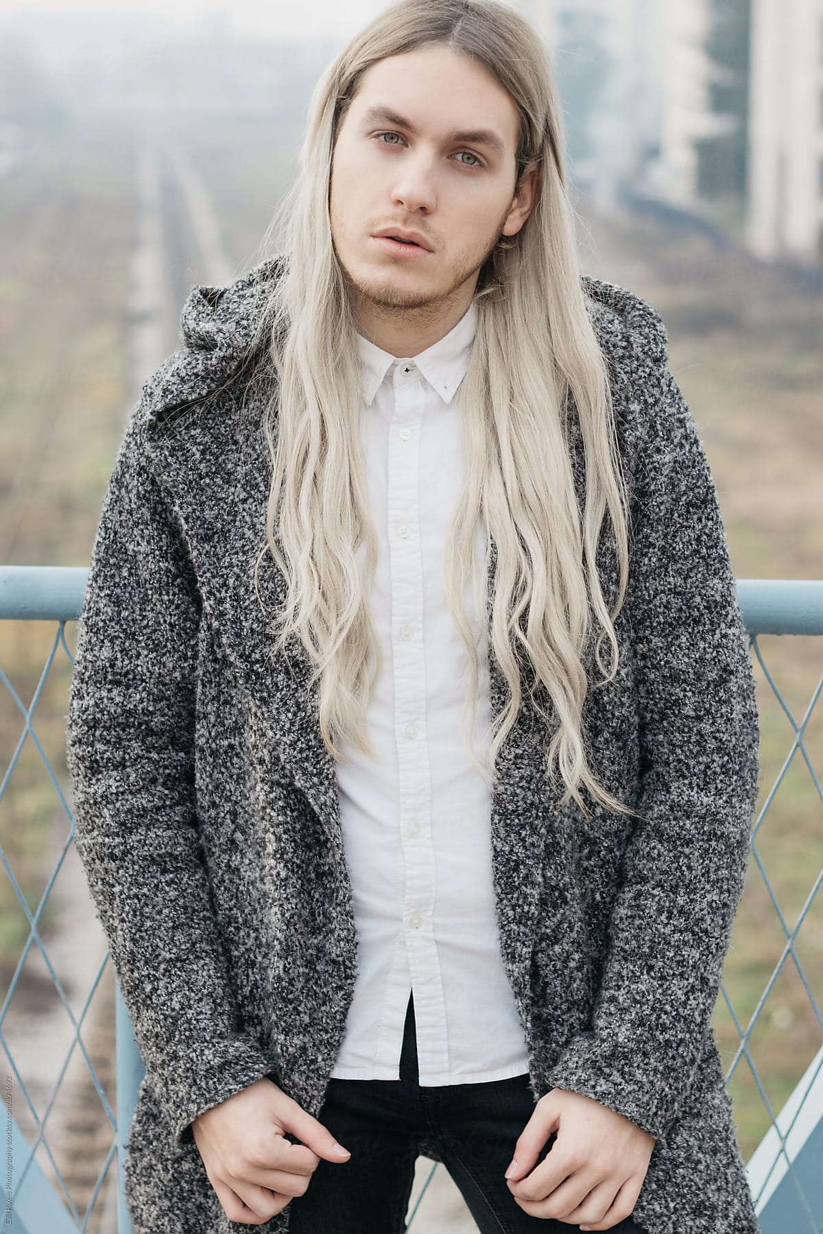 Handsome Male Model With Long Blond Hair By Evil Pixels