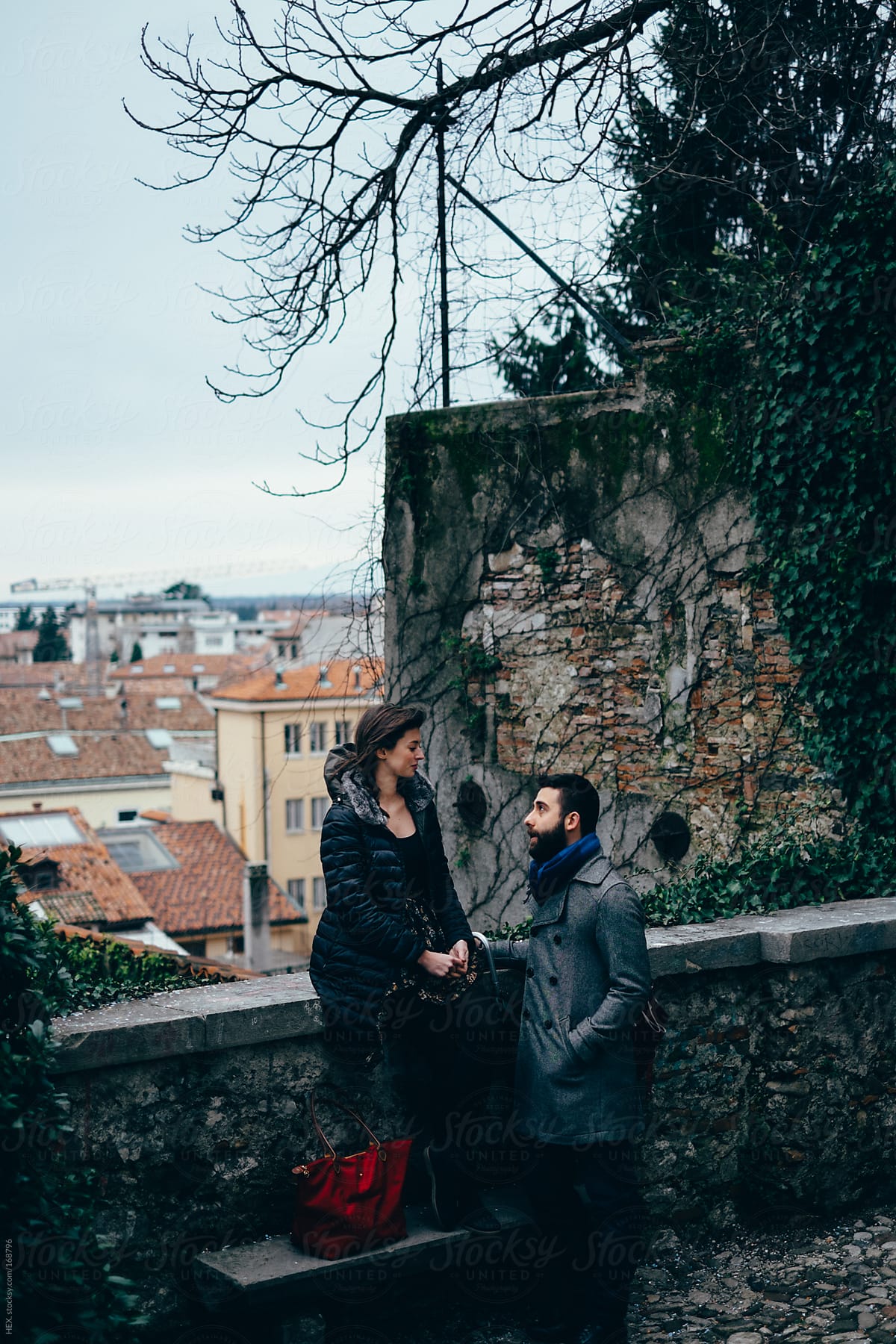Young Couple Visiting an Italian City
