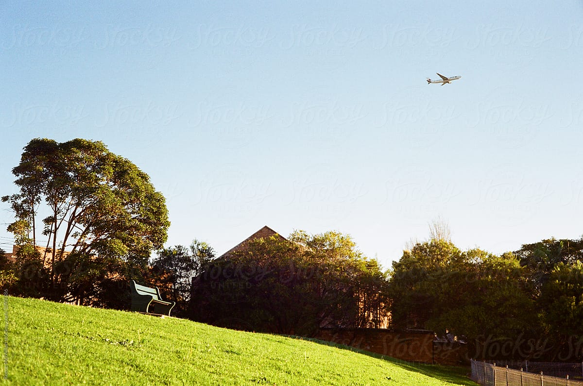 A plane taking off in Sydney