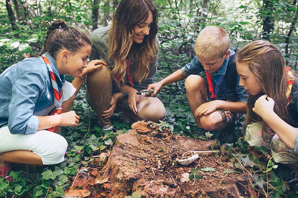 Children Scouts Learning in The Nature