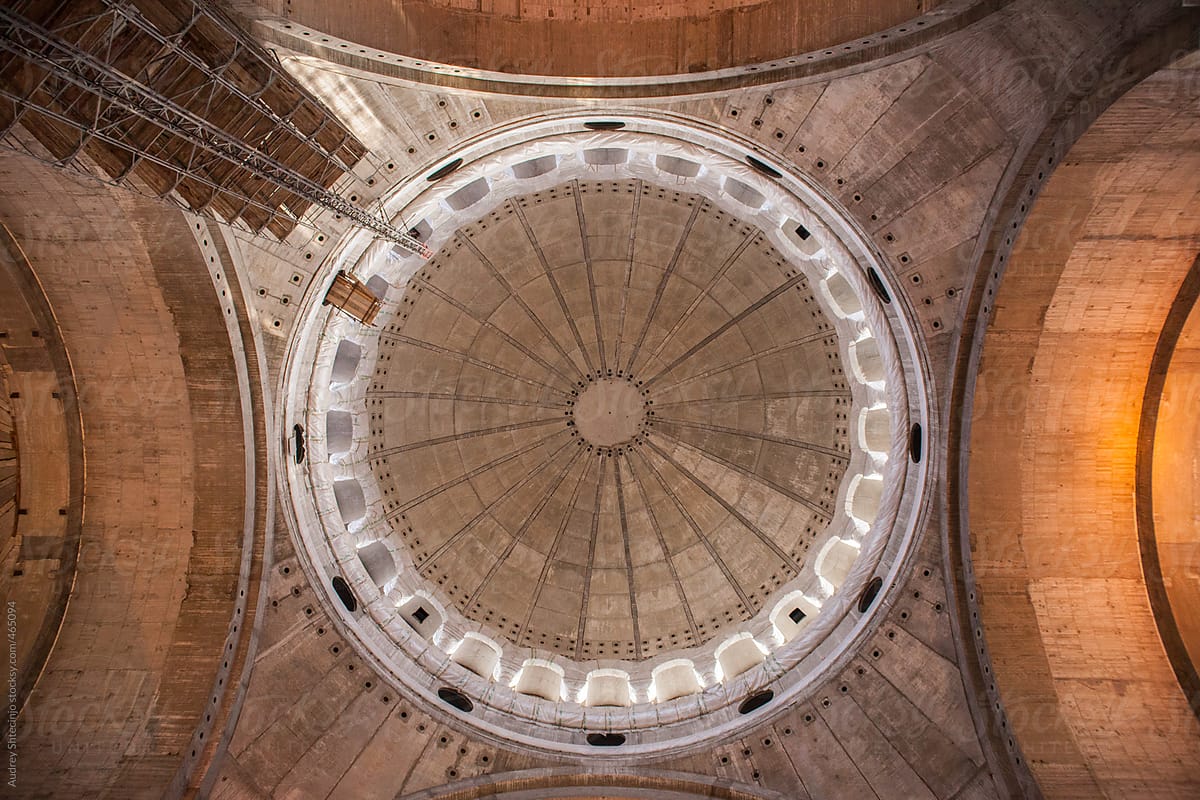 Central dome of St.Sava\'s temple look from below.
