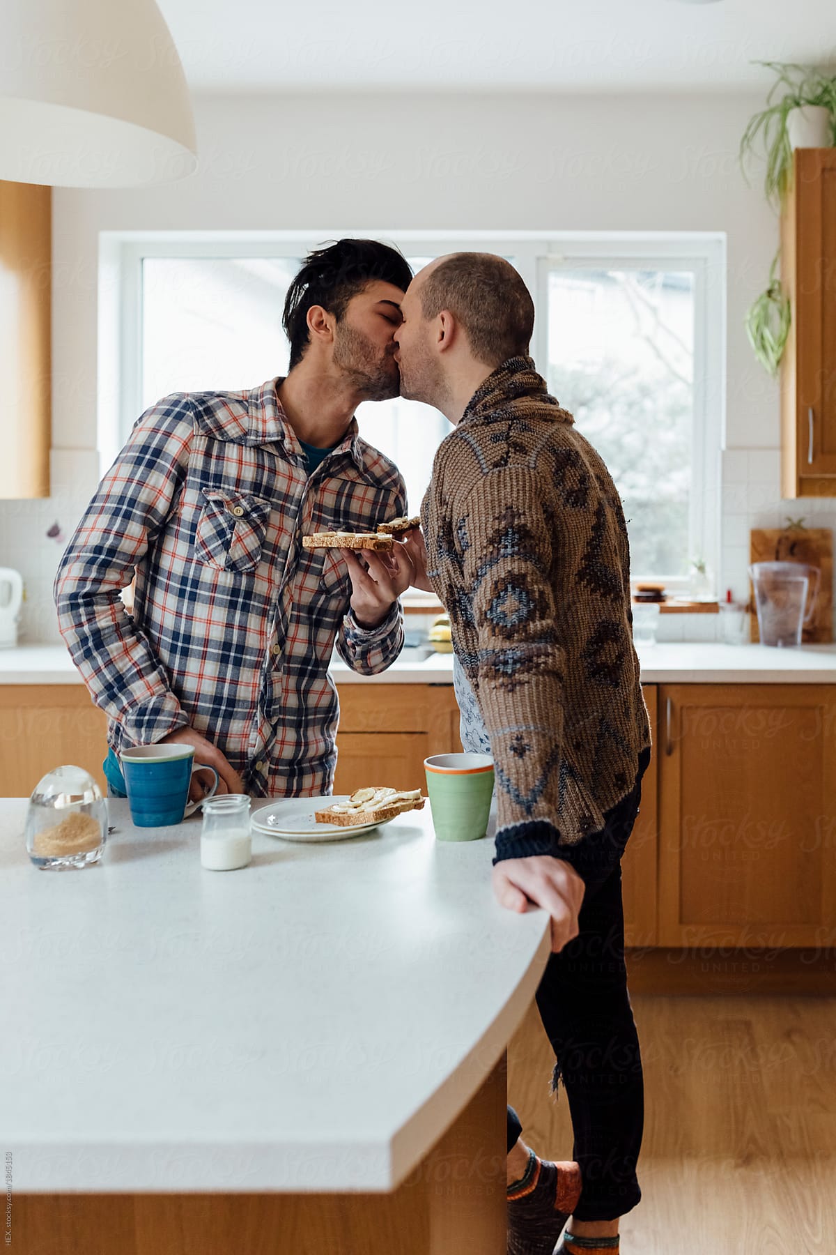 Male Gay Couple Preparing And Having Breakfast Together By Stocksy Contributor Mattia Stocksy