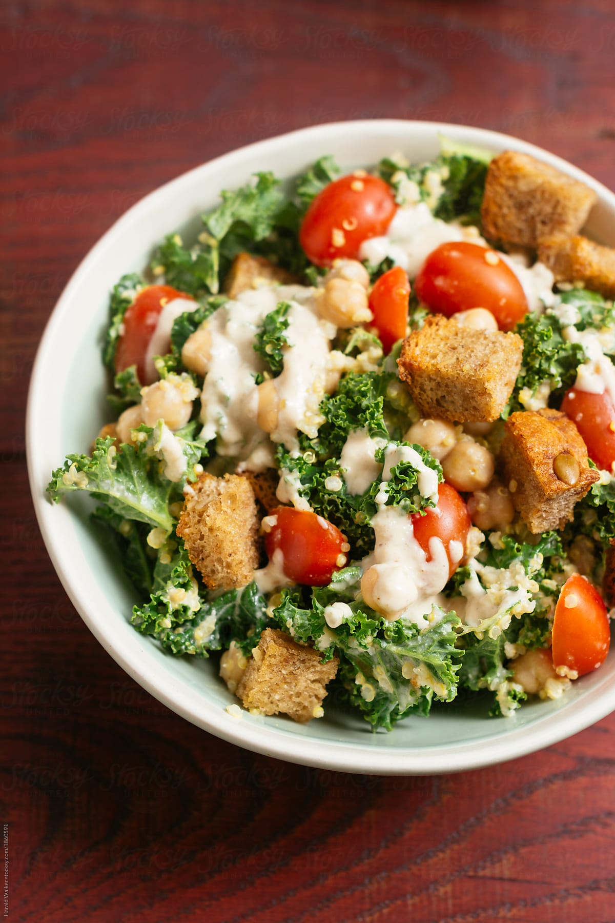 Kale Quinoa Caesar Salad