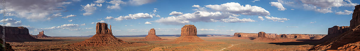 Sunny day Over the Mittens in Monument Valley Tribal Park