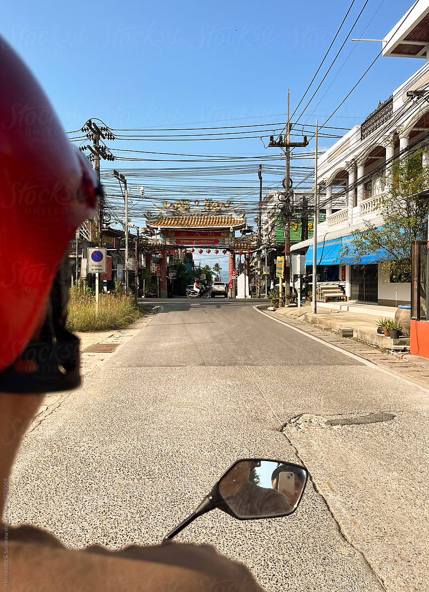View Of The Street From Motorbike Passenger Seat