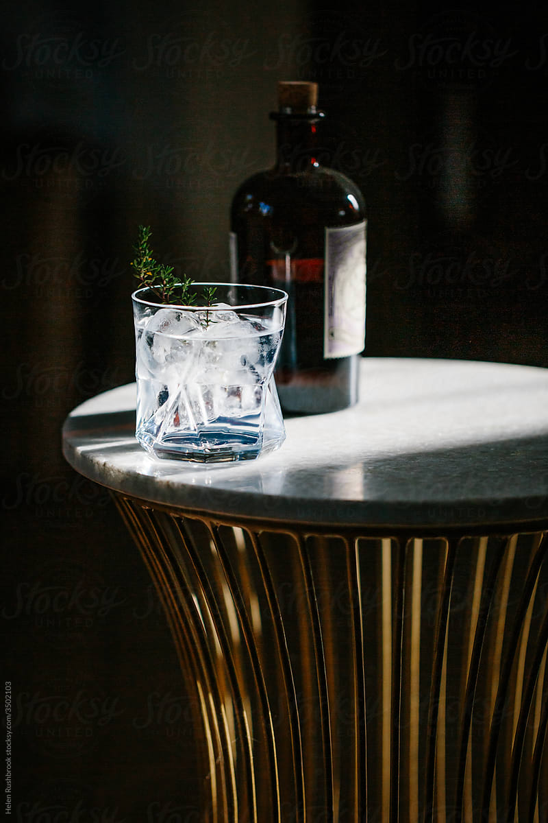 Gin and tonic with thyme
