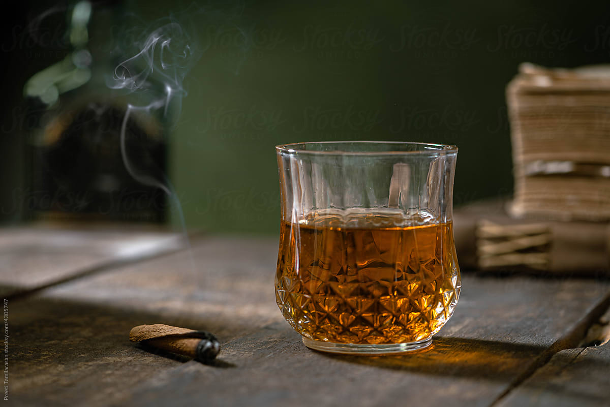 Whisky and a fake cigar