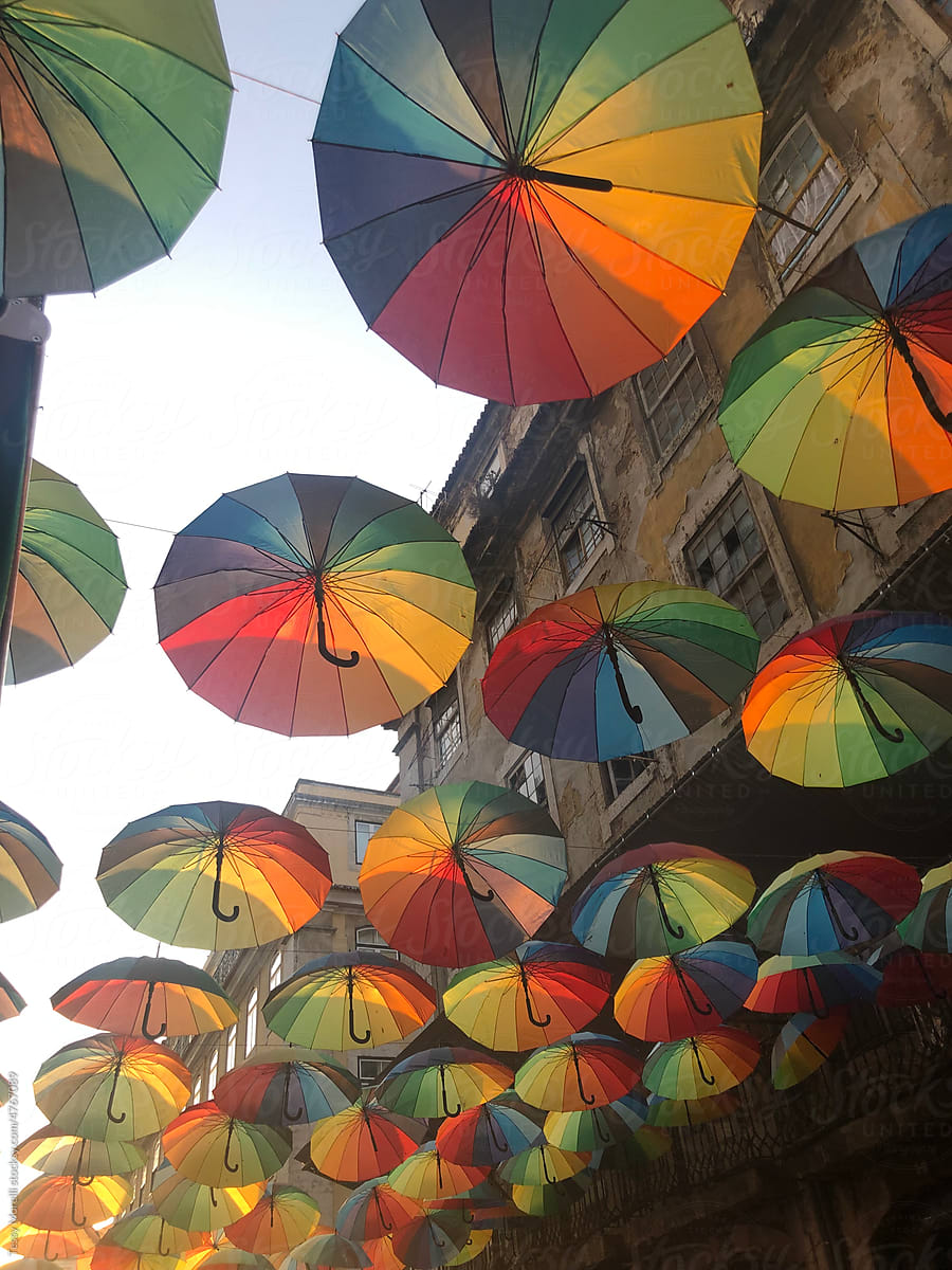 UGC summer street sky umbrellas urban decor