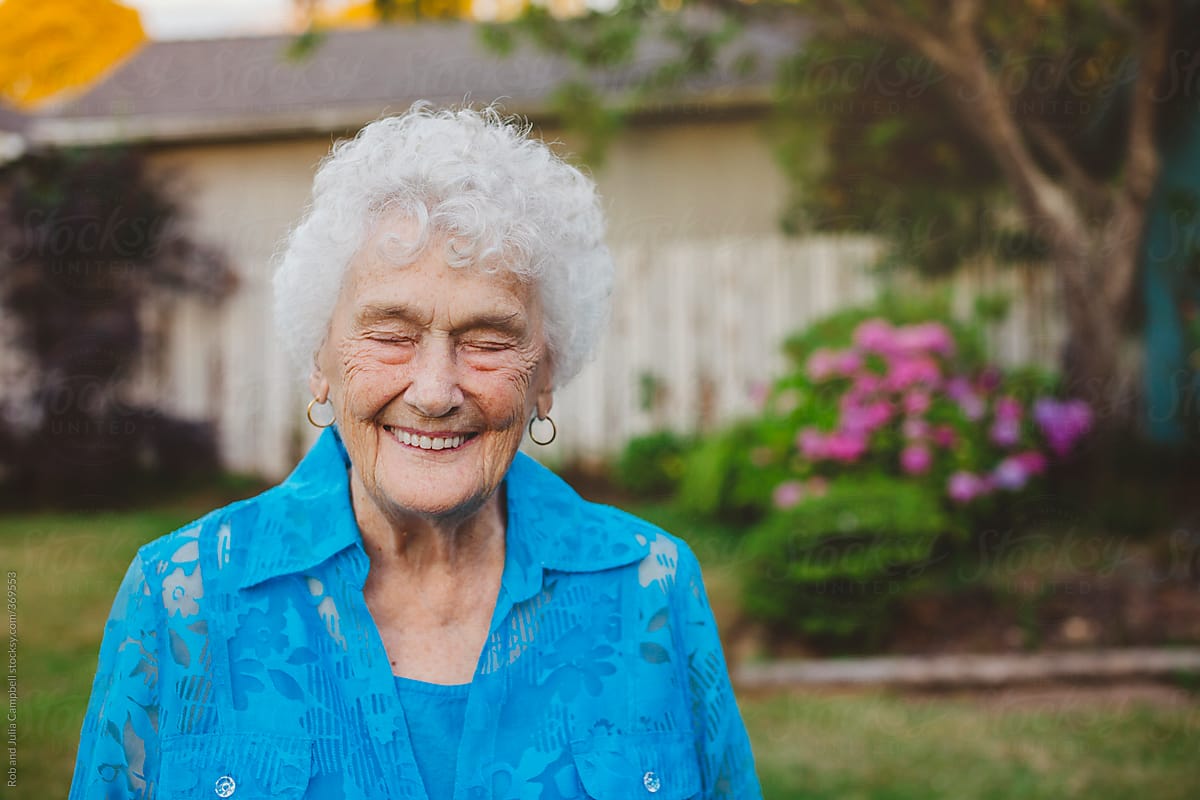 Happy portrait. Elderly woman Fantasy. Older Elder. Grandma Happy portrait. Elder older wordwall