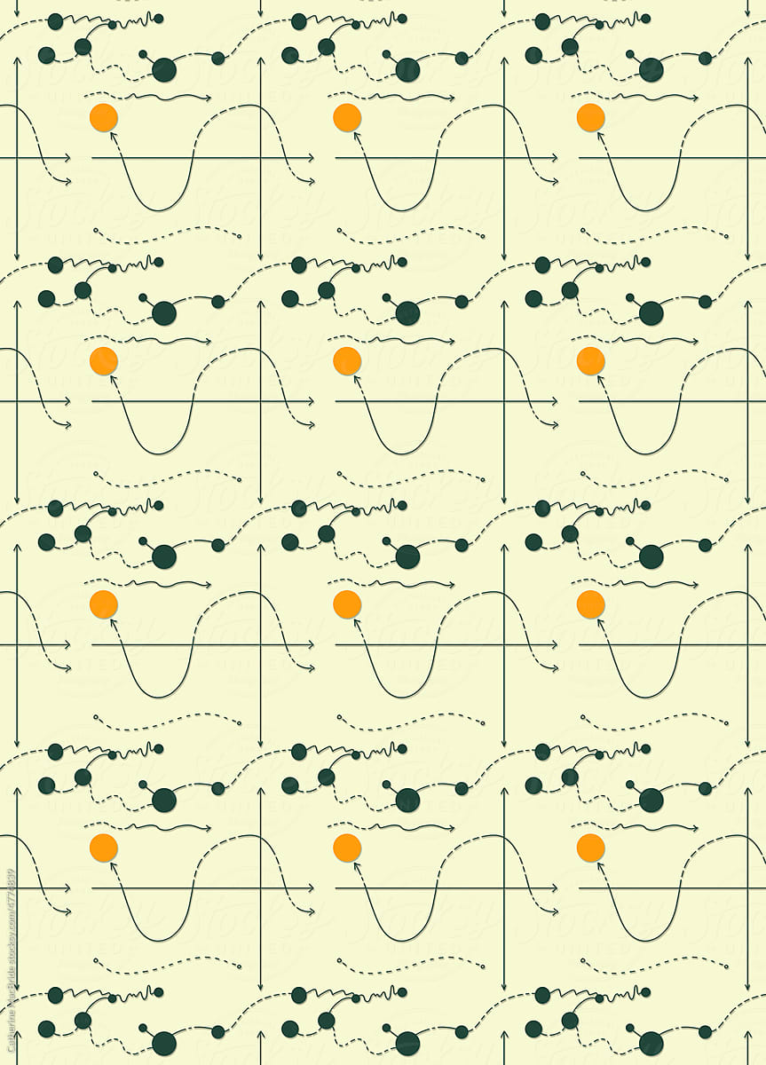 Repeating Pattern with a yellow dot on pale  background