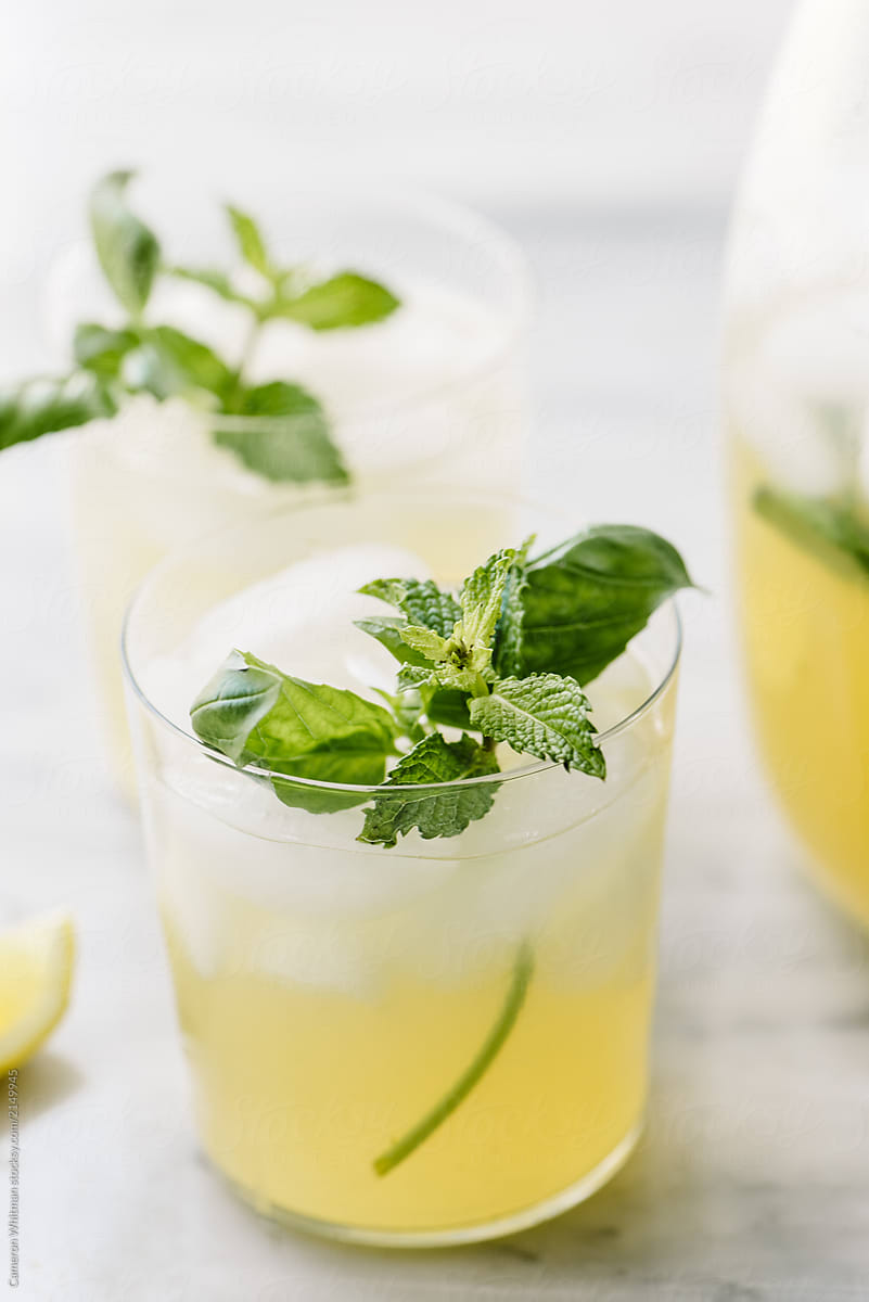 Basil and mint lemonade