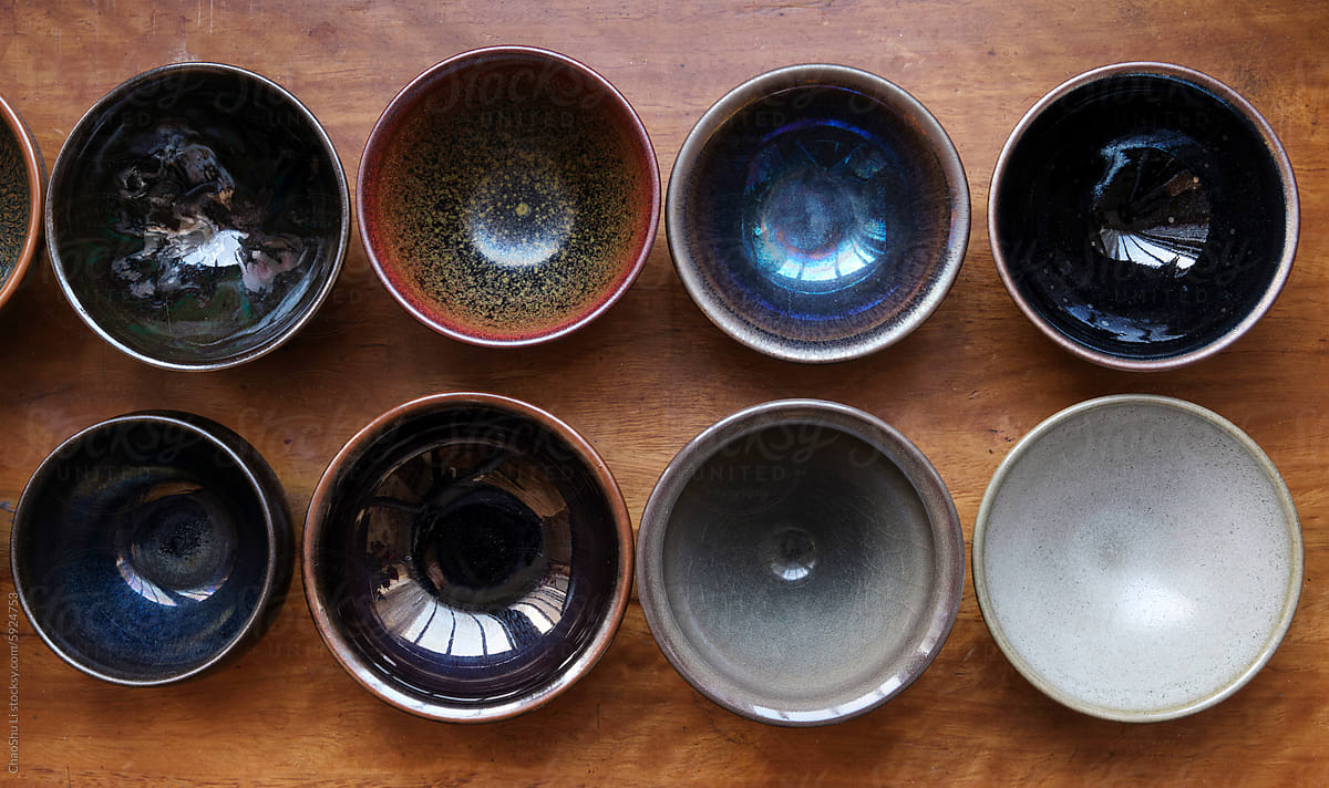 Tea cups made with traditional Chinese craftsmanship, collection