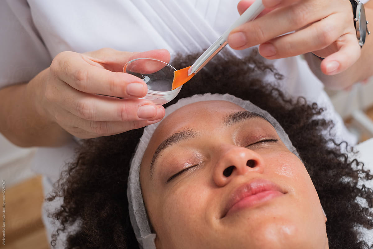 Close up Of A Woman Having A Chemical Peel