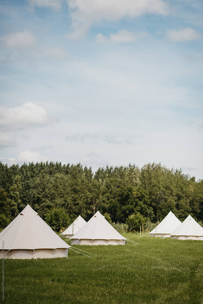 Bell tents on a field