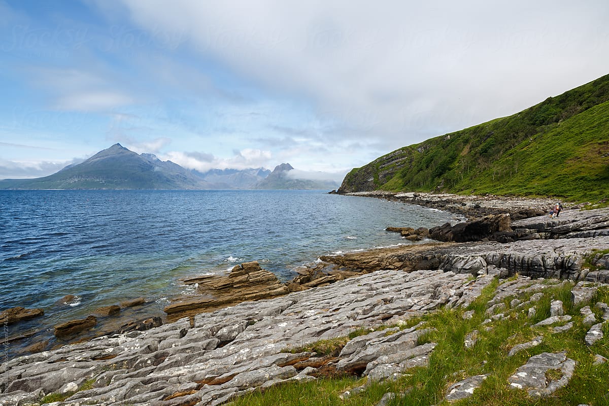 Rocky beach and coastline on the Isle of Skye
