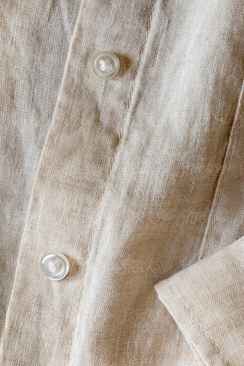 Linen clothing fabric with buttons