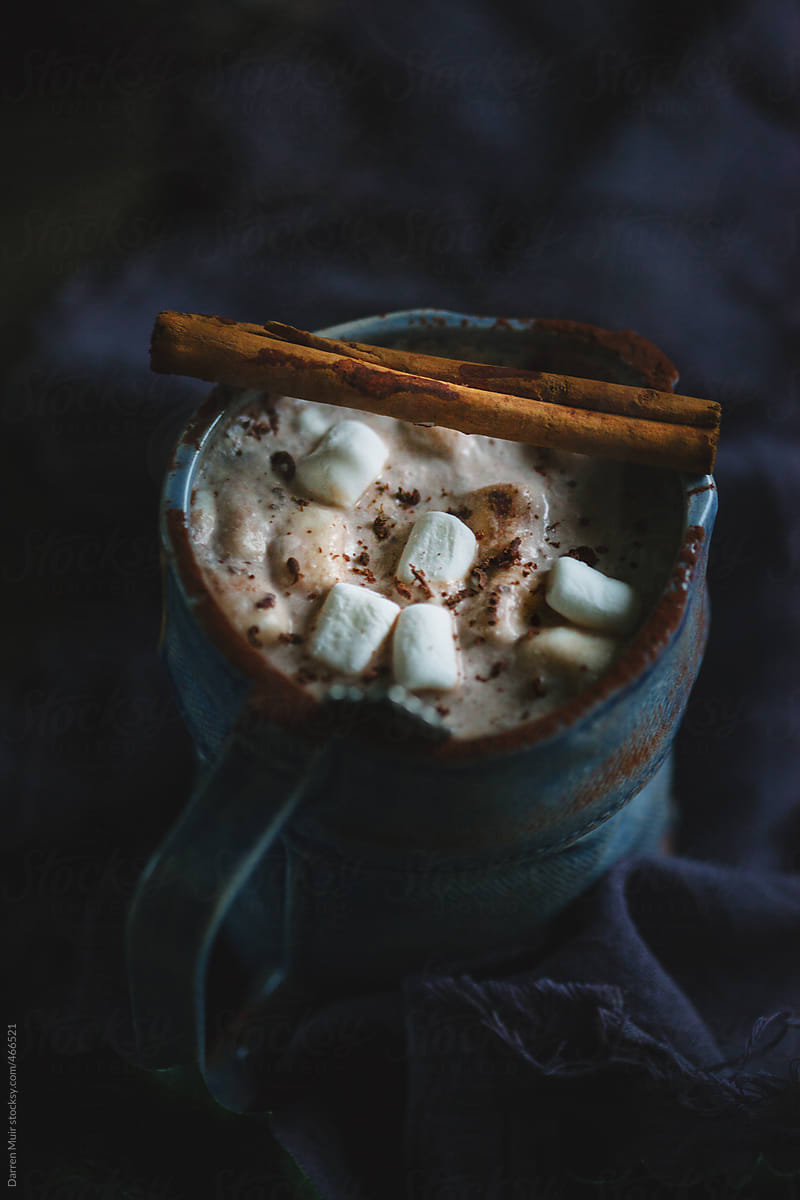 Mug of hot chocolate.