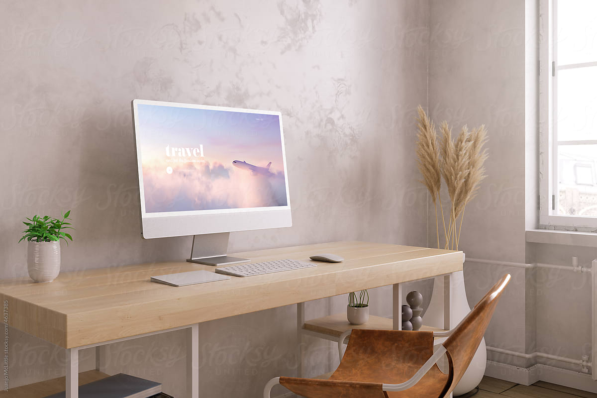 Home Office with travel website