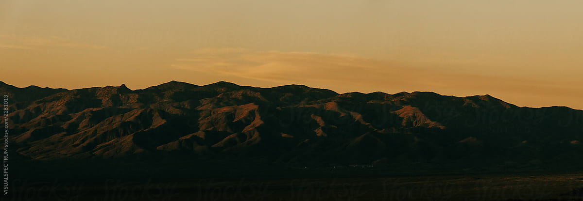 Iconic Californian Mojave Desert Sunset Panorama