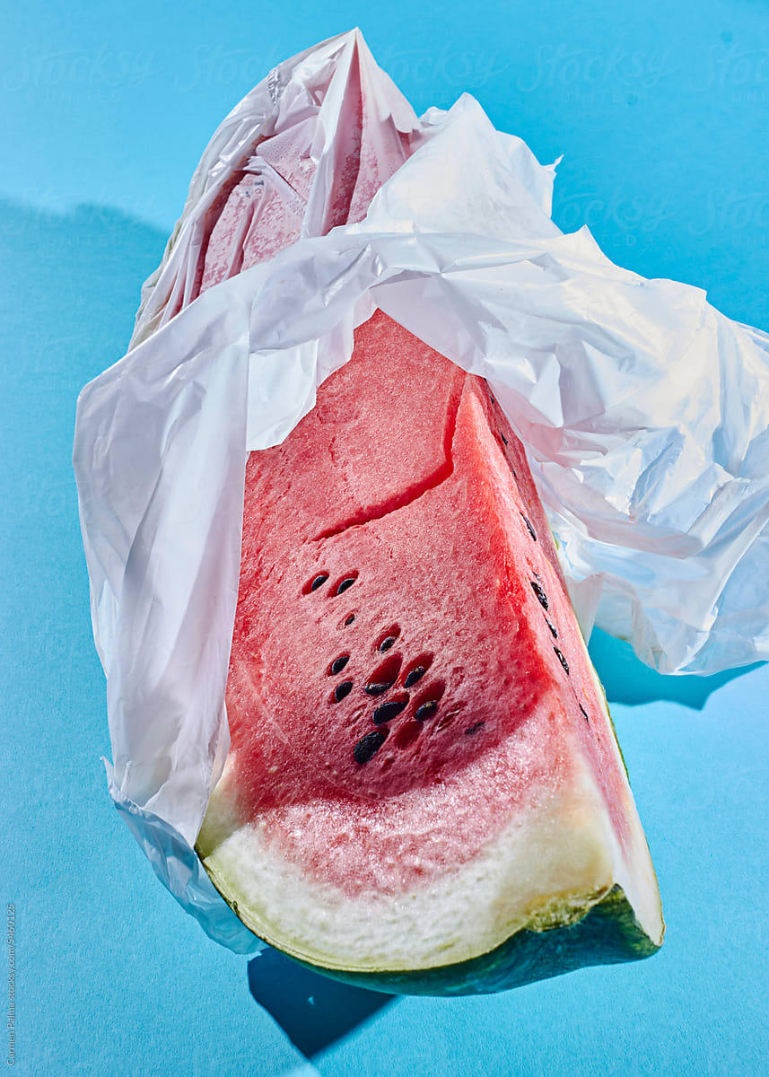 Watermelon in a plastic bag