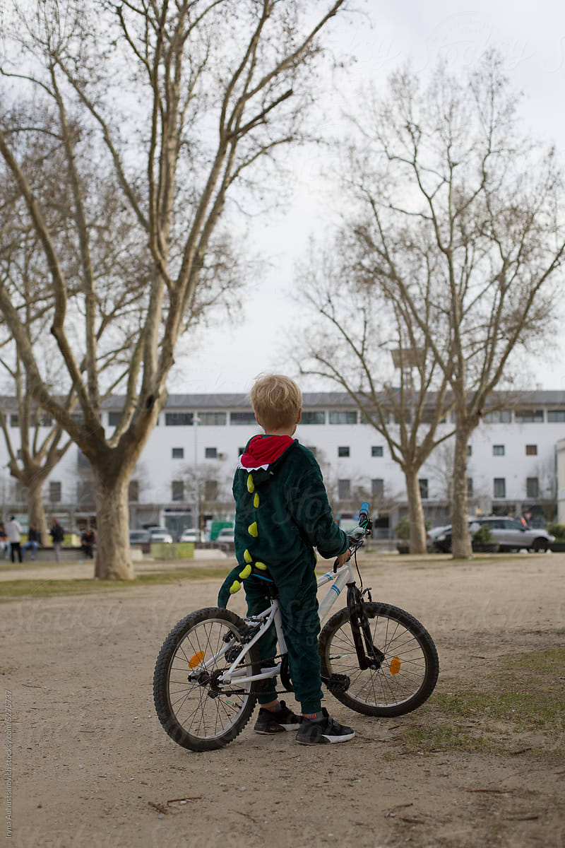 boy with a bicycle