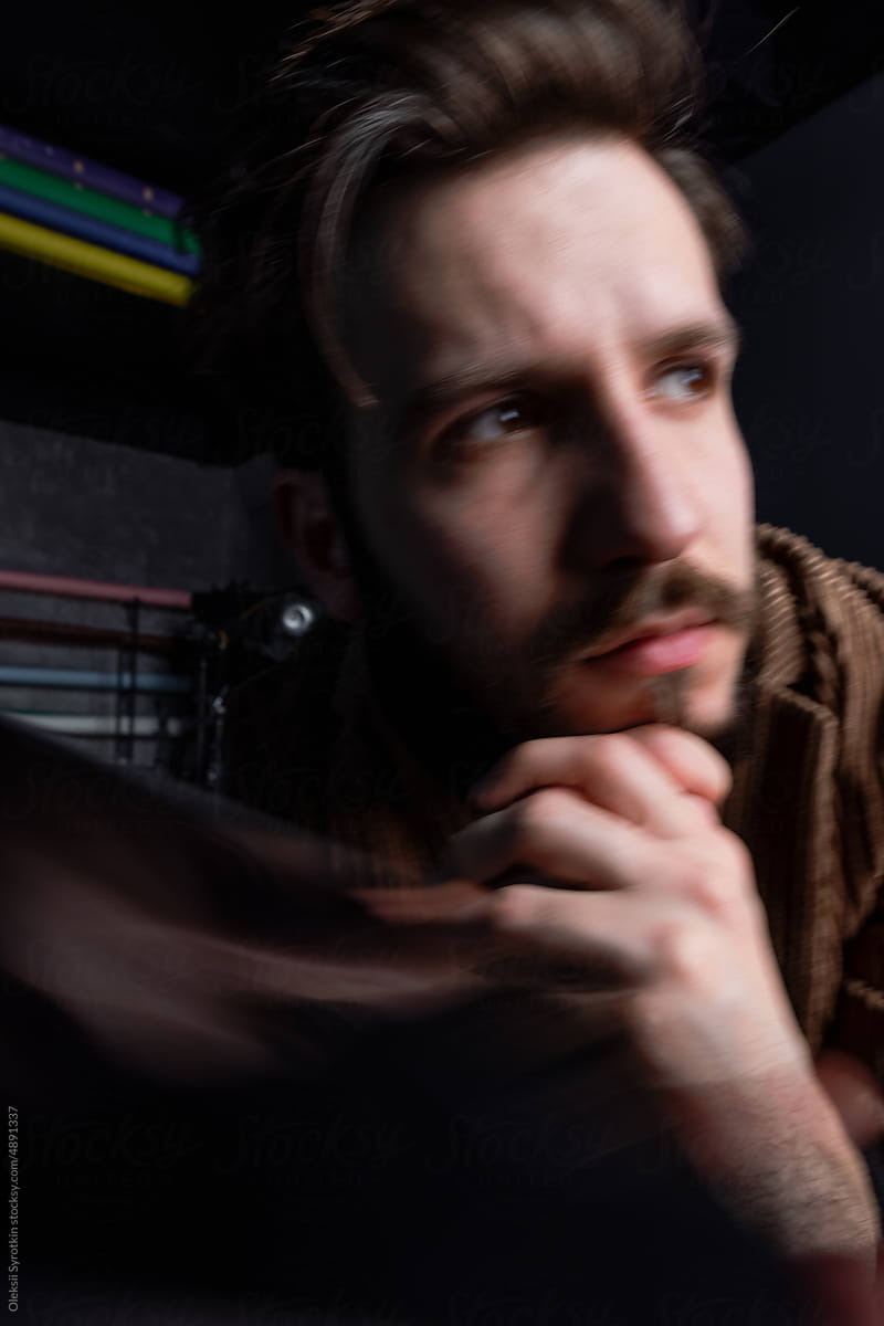 Blurred portrait of man